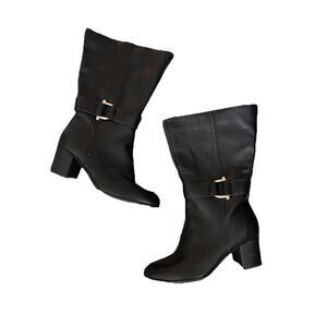Comfortview Black Boots Gold Buckle Kenedy |‎ 8.5